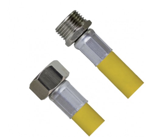 Шланг для газа в оплетке желт  2 м г/ш Тим  (50/1)