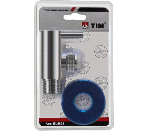 Угл. кран 1/2 х 1/2 хром. круг. Тим в блистере (50/1)