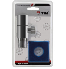 Угл. кран 1/2 х 1/2 хром. квад. Тим в блистере (50/1)