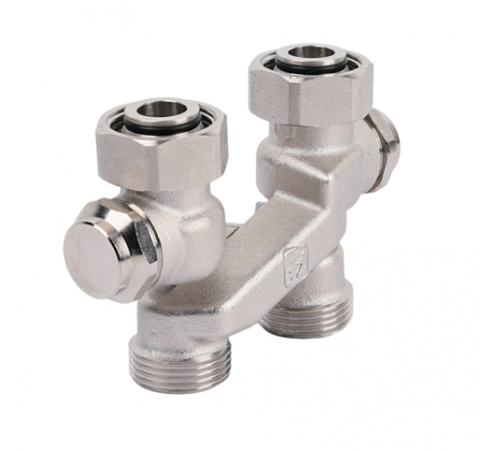 Мультифлекс для  подкл  радиатора.Перекрестие Х-образное с Запор-вентилями 3/4 х 3/4 EK ( 30/5 ) TIM