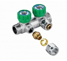 Коллектор никель. 3/4 х 1/2ш - 2 выхc с евроконусами под мп ТИМ