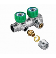 Коллектор никель. 3/4 х 1/2ш - 2 выхc с евроконусами под мп ТИМ