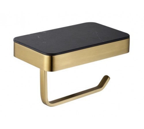 Бумагодержатель с полкой со стеклом  (матовое золото ) 9517 matt gold Kern (20шт)