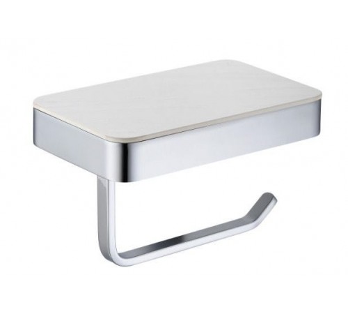 Бумагодержатель с полкой со стеклом  (хром ) 9517 (20шт) Chrome