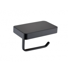 Бумагодержатель с полкой со стеклом  (черный ) 9517 Black (20шт)