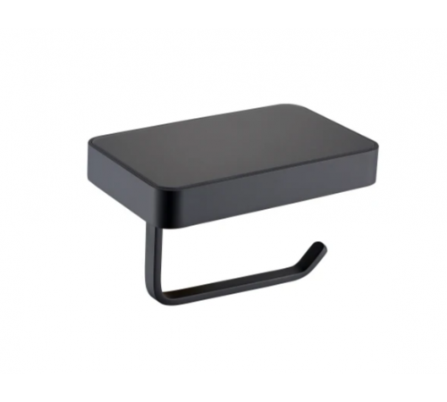 Бумагодержатель с полкой со стеклом  (черный ) 9517 Black (20шт)