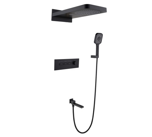Душевая система (скрытый, с гусаком  ) 5095 Black  KERN (1/шт)