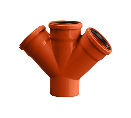 Крестовина 110х110х110 /45˚ Политэк Рыжий-наружный (16/1)