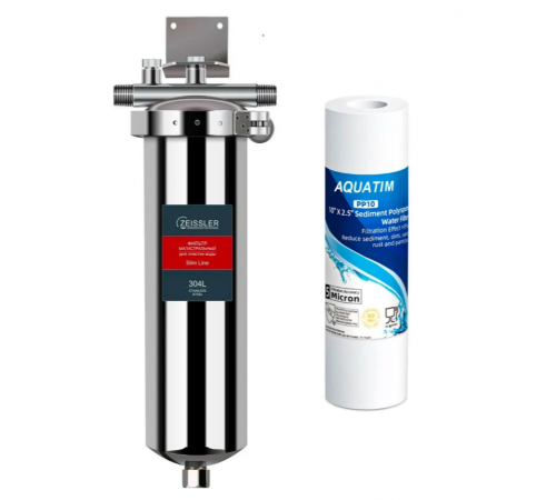 Фильтр магистральный Zeissler 10SL -3/4 из нерж. стали  с  ппр  картриджем  Zeissler  (8/1)