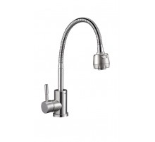 Смеситель для кухни пружин. сатин (на гайке) EZA4 -A090 (10/шт)