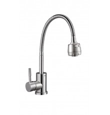 Смеситель для кухни пружин. сатин (на гайке) EZA4 -A090 (10/шт)