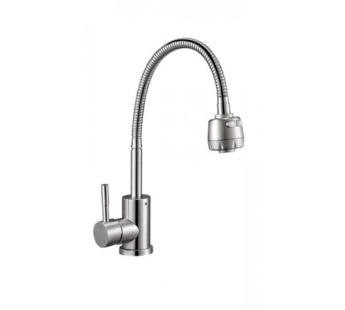 Смеситель для кухни пружин. сатин (на гайке) EZA4 -A090 (10/шт)