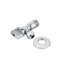 Кран угловой с цангой 1/2 х 3/8 с отражателем  (хром)  TIM (50/1)