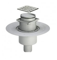 Трап для душевой с сухим затвором прямой 10*10см Тим  (4/1)