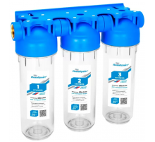 Магистральный фильтр 3-ой с прозрачным корпусом 3/4 АКВАБРАЙТ (3шт)