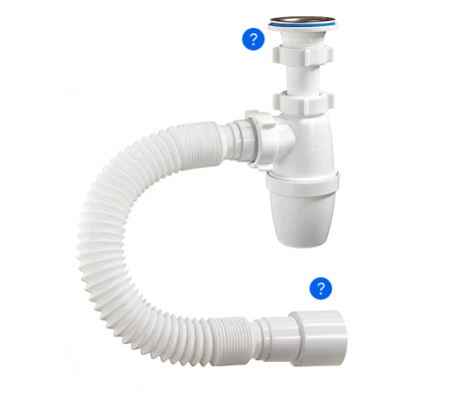 Сифон 1 1/4 х 40/50 с гофрой  ОРИО А-3202  (40/шт)