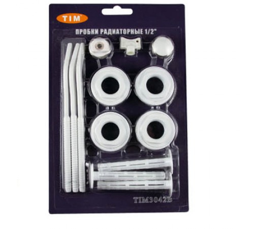 Набор пробок д/ рад. с 3-я кронштейнами 1/2 TIM (40/шт)