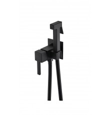 Смеситель д/ биде с держ. в комлекте  (встроенный)  квадрат. 45065 Черный Wassernova (20/шт)