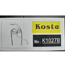 Смеситель для ванны  2-х руч. белые ручки  длинный излив  1027B Costa