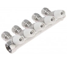 Коллектор с кран-буксами 45 гр 3/4" г/ш х 16 - 6 вых TIM (20/5)