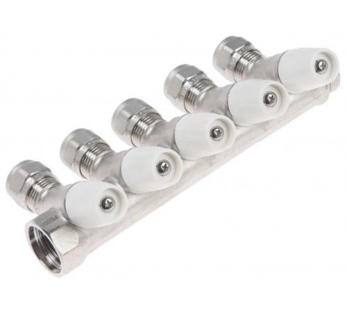 Коллектор с кран-буксами 45 гр 3/4" г/ш х 16 - 6 вых TIM (20/5)