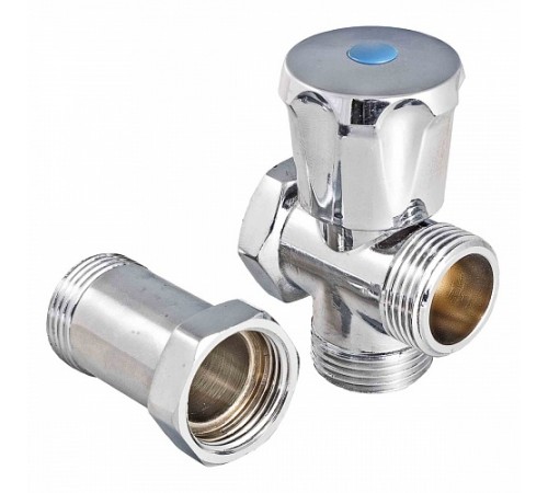 Вентиль-тройник бытовой с удлинительем хром 3/4х3/4х3/4 Тим