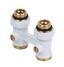 Мультифлекс ниж.подкл.радиатора с шар. кр. ПРЯМОЙ 1/2"x3/4" белый (40/1)