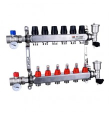 Коллекторная группа 12 выхода НЕРЖ с расход. 1 (полный комплект) TIM (2/шт)