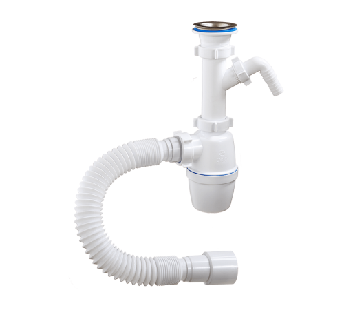 Сифон 1 1/2 x 40  с носиком и гофрой  ОРИО А-40059 (30/шт)