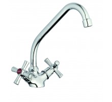 Смеситель для кухни 2-х руч. тонький гусак QMT4-A722 G lauf