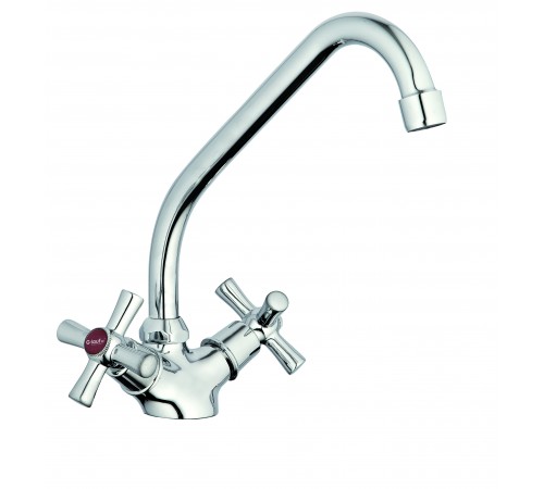 Смеситель для кухни 2-х руч. тонький гусак QMT4-A722 G lauf