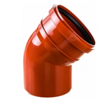 Отвод 110*45 гр         ПВХ    Политэк наруж РЫЖ (60шт)
