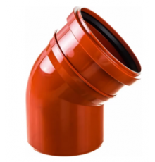 Отвод 110*45 гр         ПВХ    Политэк наруж РЫЖ (60шт)