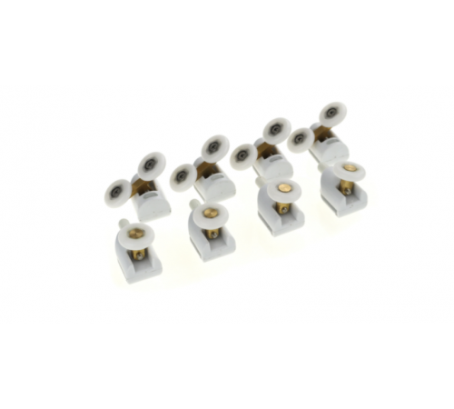 Ролики для душ кабины двойной белый диаметр23 (компл 8шт)