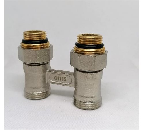 Мультифл. прямой для нижнего подключ.рад.c комплектом адаптеров с шар.краном 1/2" x 3/4"TIM(40/10)