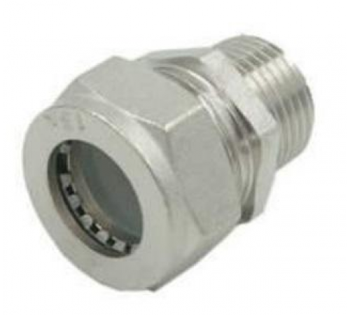 Муфта соединительная для гофр/нерж. (никелир) 25*1*НР (40/5)