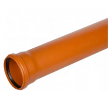 Труба с раструбом 110х3,4х1000 наруж РЫЖ.  (Политэк) (10/шт)