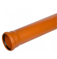 Труба с раструбом 110х3,4х1000 наруж РЫЖ.  (Политэк) (10/шт)