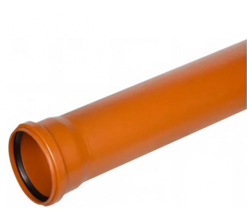 Труба с раструбом 110х3,4х2000 наруж. РЫЖ.(10/шт) (Политэк)