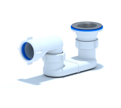 Сифон Aни  для душ. поддона квад. с метал. выпуском  Е010 (50/шт)