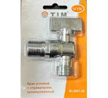 Кран угловой с отражателем,хром в блистере 3/4 x 3/4 TIM (50/1)