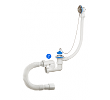 Сифон 1 1/2 х 40   для ванны квадр.колено  с гофрой  ОРИО А-80089 (28/шт)