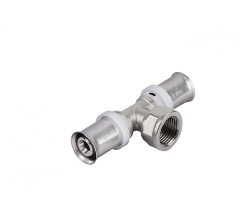 Пресс тройник 16*1/2F*16 (120/15) никель Тим