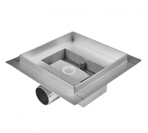 Трап-лоток   с решеткой под кладку плитки 150*150 сухой ход Тим (4/1)