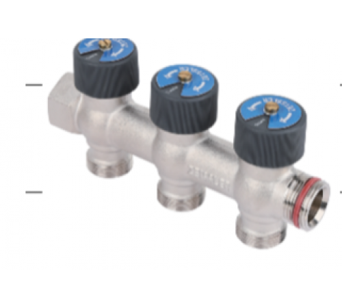 Распределительный коллектор  с плавной регулировкой  （никелированный）3/4EK-4 выхода Zeissler (10/1)