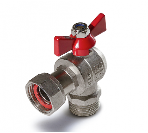 Кран шаровый с Накид. гайкой угловой 3/4 Нр  Тим (48/12)