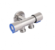 Кран угл нерж sus304, 2 вых,д/сантех. прибор (нр/нр/нр)  1/2*1/2*1/2 TIM(60/1)