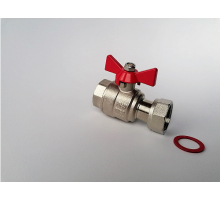 Кран шаровый с Накид. гайкой 1/2 x 3/4 г Тим (80/20)