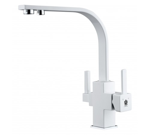 Смеситель для кухни квад. плоский 2034 white Kern (8/шт) (2 скл)