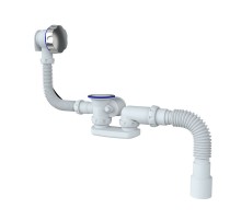 Сифон автомат д/ванны с перел. и гофр. 40 х40/50  S102 UNICORN  (25/шт)